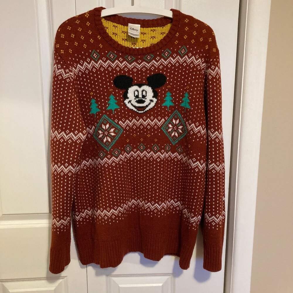 Disney Mickey Mouse Christmas Sweater, Size Large